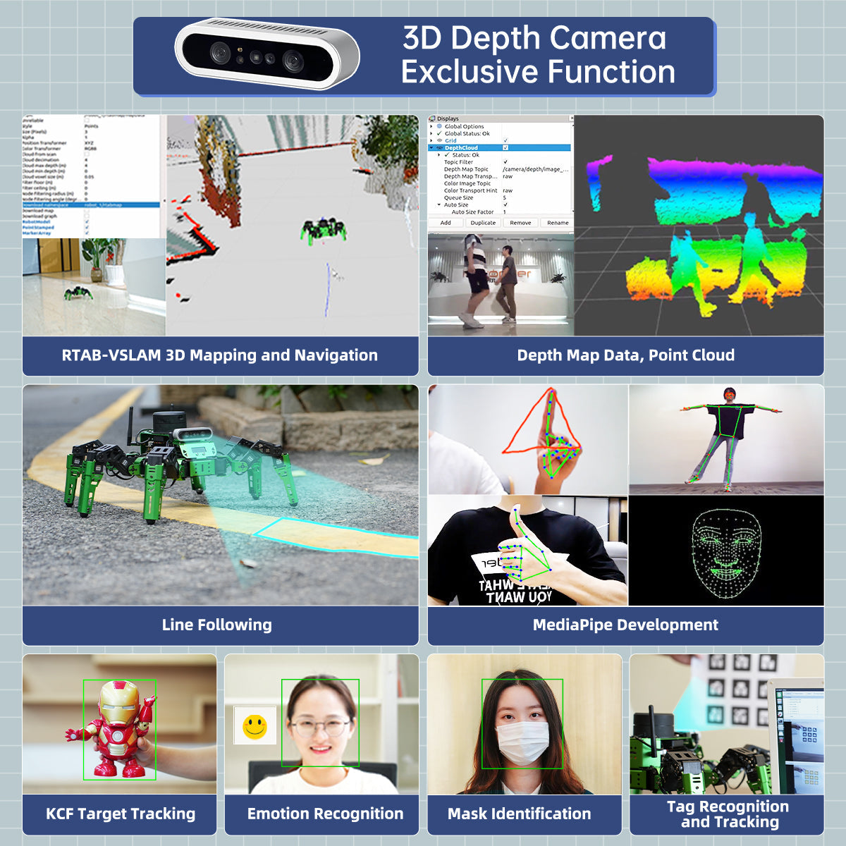 Hiwonder JetHexa ROS Hexapod Robot Kit Powered by Jetson Nano with Lidar Depth Camera Support SLAM Mapping and Navigation